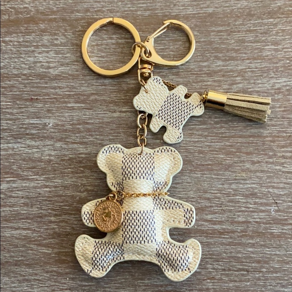 Checkered Bear Keychain